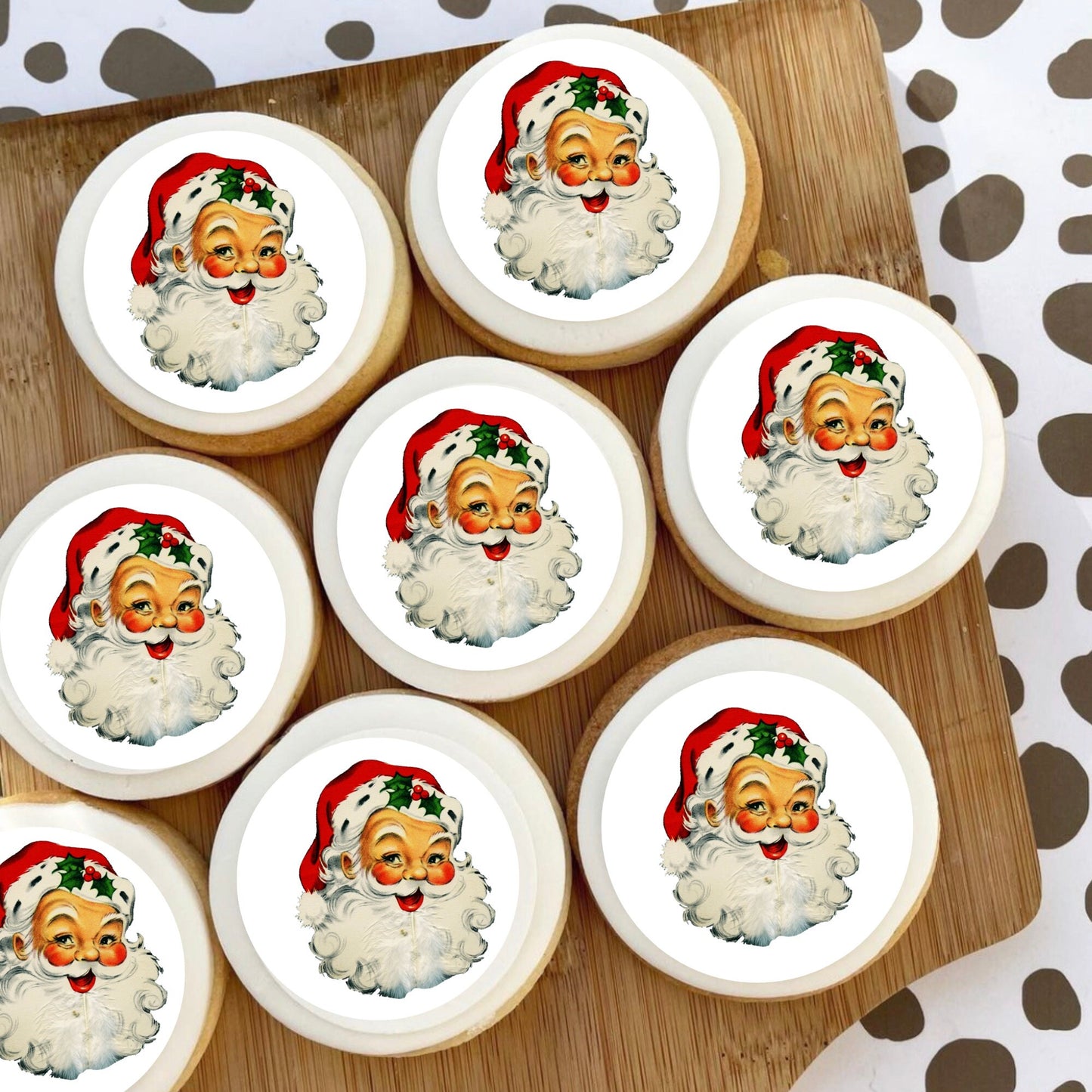 Vintage Santa Cupcake Toppers