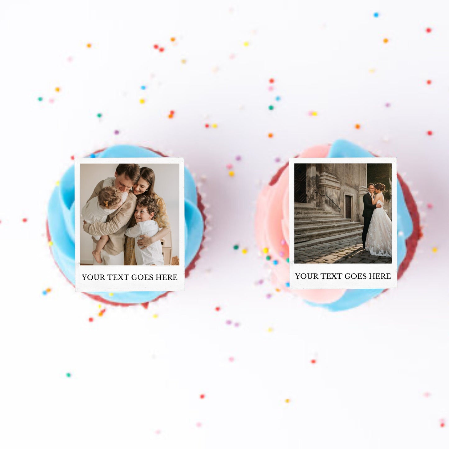 Edible Polaroid Cupcake Toppers