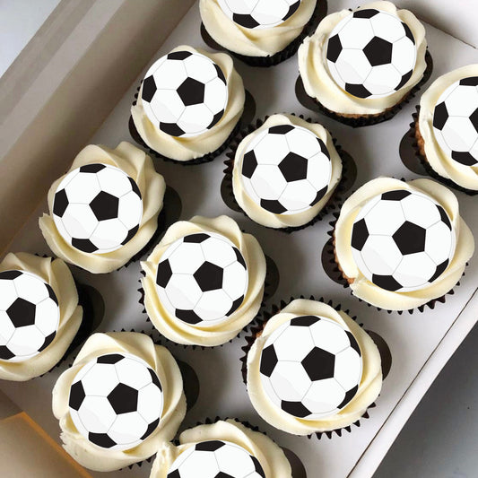 Edible Football Cupcake Toppers